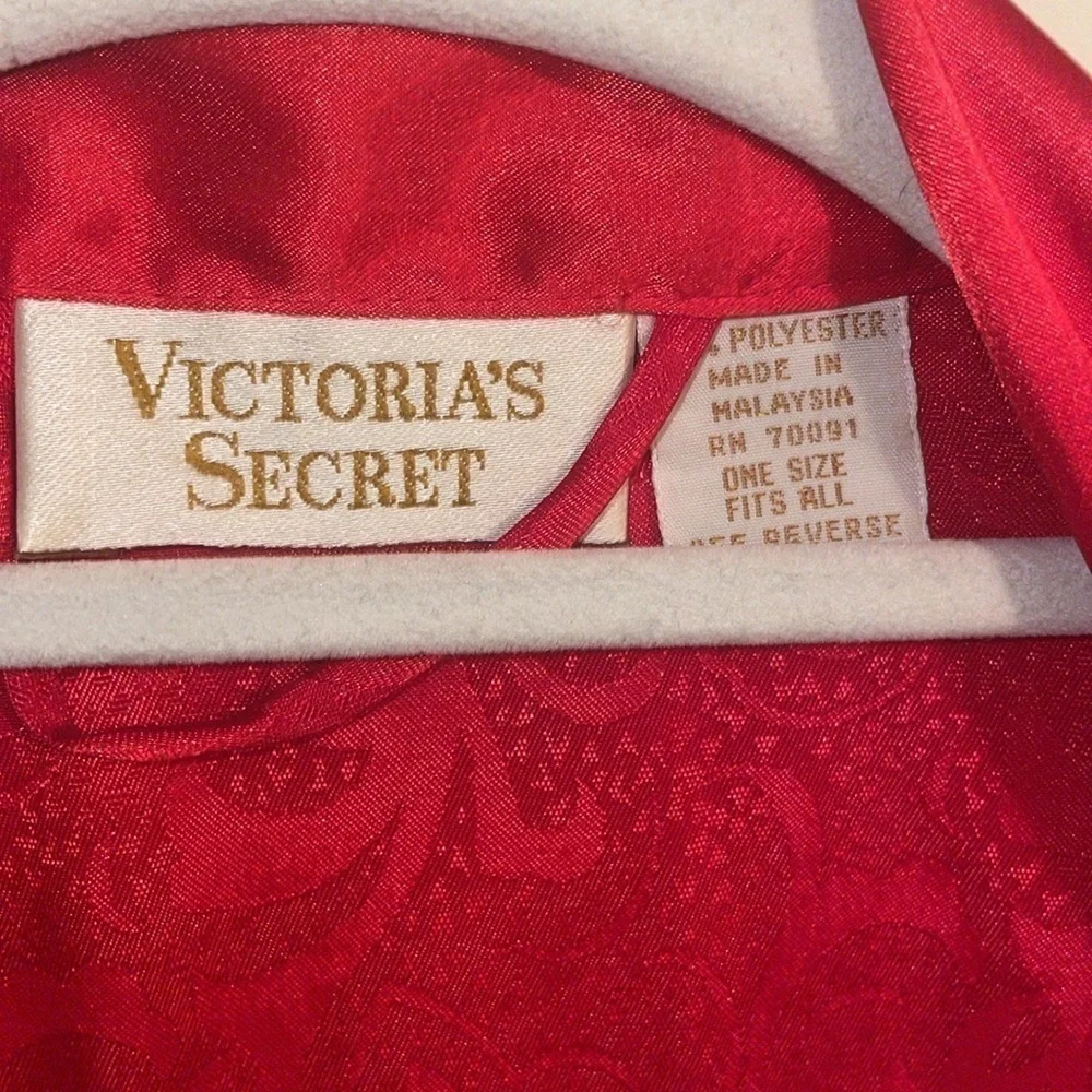Victoria's Secret Gold Label Robe Paisley Red Vintage 80's 90s One Size